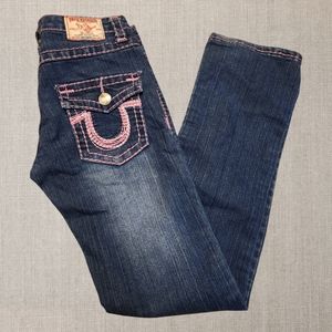 BOGO FREE SALE!🐣🩷 W29 true religion pink stitched bootcut jeans